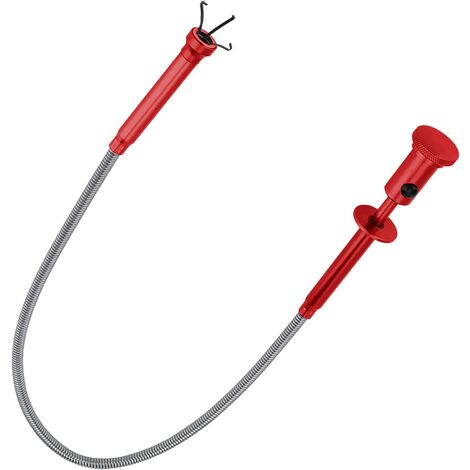 Outil de Ramassage Magnétique à 4 Griffes, Outil de Ramassage Magnétique à Griffes Flexibles avec LED, Ramassage à Main Pliable à Longue Portée Ramasser Petits Déchets Évier, Rouge