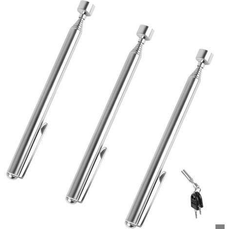 Outil de Ramassage Magnétique Télescopique 3 Pcs Outil de Ramassage Aimanté Flexible Bâton de Tige de Ramassage Rétractable avec