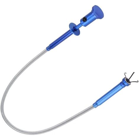 Outil de Ramasseur Magnétique Flexible à 4 Griffes avec LED, Balayeuse de Ramassage de Tuyau Pliable, Outil D'assistance à Longue Portée pour Ramassage de Litière, Vidange D'évier de Maison, Bleu
