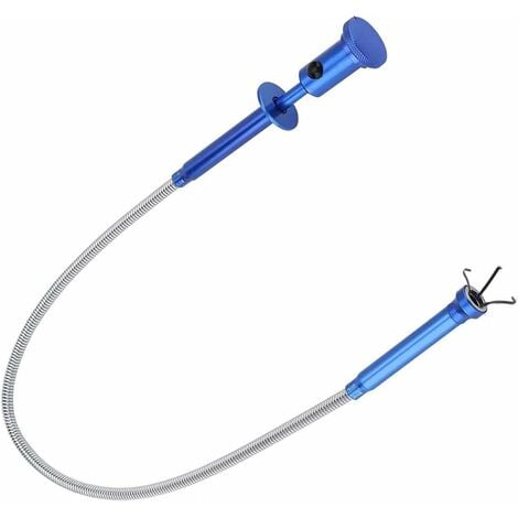 Outil de Ramasseur Magnétique Flexible à 4 Griffes avec LED, Triomphe Balayeuse de Ramassage de Tuyau Pliable, Outil D'assistance à Longue Portée pour Ramassage de Litière, Vidange D'évier de Maison, Bleu