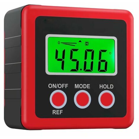 Outil de recherche d'angle magnétique pour scie à table magnétique - Inclinomètre numérique - 0 sur 90 degrés Angle Cube Rapporteur numérique Jauge de biseau pour le travail du bois Micro Jig
