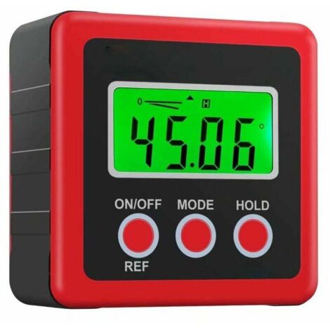 Outil de recherche d'angle magnétique pour scie à table magnétique - Inclinomètre numérique - 0 sur 90 degrés Angle Cube Rapporteur numérique Jauge de biseau pour le travail du bois Micro Jig