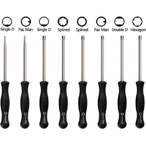 Outil de réglage de carburateur Pac Man/Single D/double D/Hexagone Hex Socket/21-teeth/cannelée 7-teeth Tournevis à douille cannelée pour commune 2 Cycle Moteur de petite taille (lot de 8) H318
