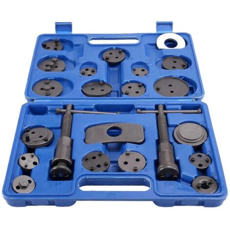 Outil de rembobinage de piston d'étrier de frein à disque robuste (22 pièces) - Bleu