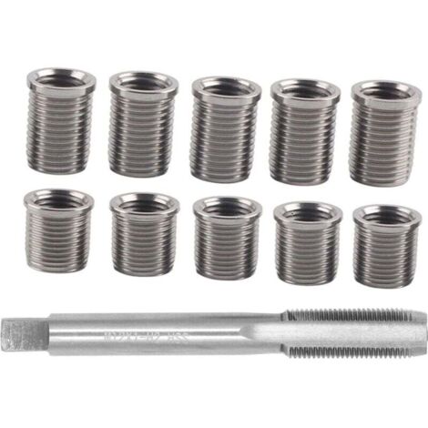Outil de réparation de filetage de bougie d'allumage Boulon M10x1.0 + M12x1.0 Kit de matériel d'accessoires automatiques pour robinet