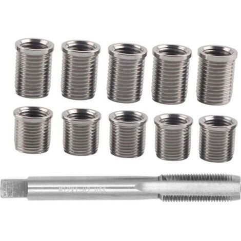Outil de réparation de filetage de bougie d'allumage Boulon M10x1.0 + M12x1.0 Kit de matériel d'accessoires automatiques pour robinet