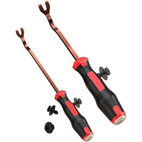 Outil de retrait de clip de garniture de voiture en alliage d'acier - 20,3 cm - Avec extrémité à frapper - Poignée ergonomique pour tableau de bord, porte et intérieur