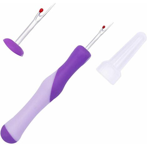 Outil de retrait de fil violet pour la couture - Découdeur de fil à coudre - 1 pièce - Découseur de fil à coudre - Prise en main ergonomique - Découreur de fil à coudre