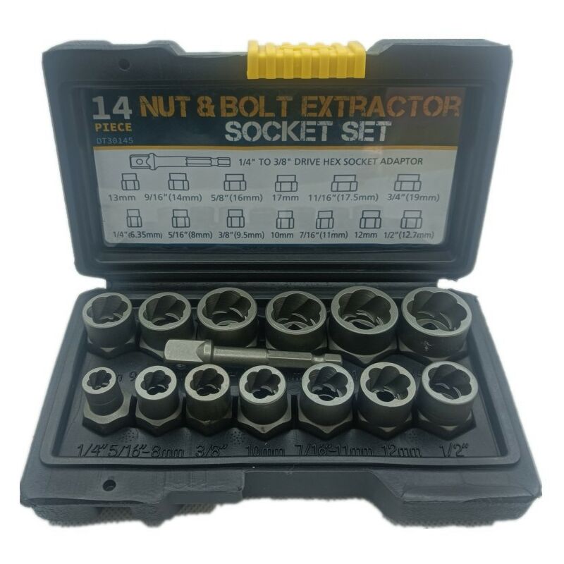 Gabrielle Outil de retrait de mauvais écrou de vis antivol coulissante 14 pièces