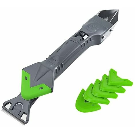 Outil de Retrait de Silicone 5 en 1, Calfeutrage en Silicone Grattoir, Grattoir à Coulis 5 en 1, Pour Cuisine, Salle de Bain, Évier Outil de Retrait de Lissage, Acier Inoxydable