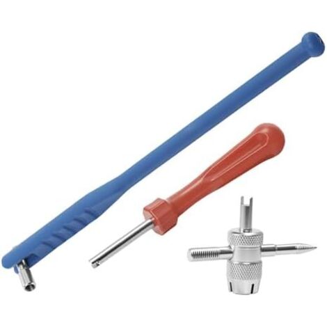Outil de retrait tige valve pneu  Clé démontage volant d'inertie en métal Kit d'outils réparation pneus – pour moto, voiture, camion, remorque, atelier, garage, vélo -