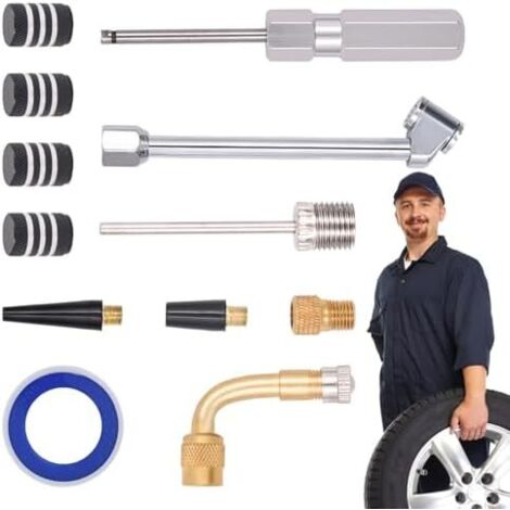 Outil de retrait tige valve pneu  Outils réparation pneus, outil noyau avec poignée antidérapante, pour petites remorques, voitures, camions -