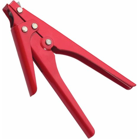 Outil de serrage pour attaches de câbles - Tension réglable - Outils de fixation et de coupe rapides pour câble, fils, rouge