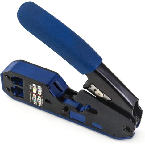 Outil de sertissage, outil de sertissage droit, outil de sertissage RJ45/RJ11 en un, adapté au connecteur modulaire Cat6 Cat5 Cat5e 6P 8P