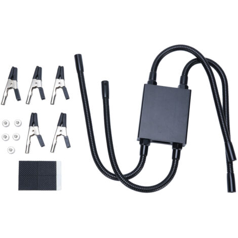 Outil de soudage à bras articulés avec pinces, bras flexibles multifonctionnels, base stable, support de circuit imprimé, idéal pour la fabrication de bijoux et la réparation électronique.