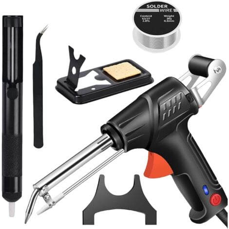 COOCHEER Outil de soudage laser industriel à chauffage interne, fer à souder multifonctionnel, pistolet de soudage, machine à souder portable, machine à souder (noir, chaleur externe)