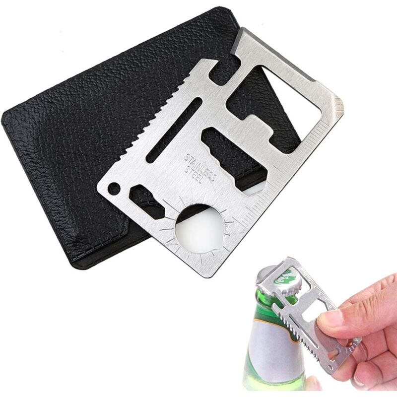 Outil De Survie Carte Multifonction 11 En 1, Multi Tool 11 en 1 Outil Multifonction, Outils Multifonction de Survie au Format Carte de Crédit, pour
