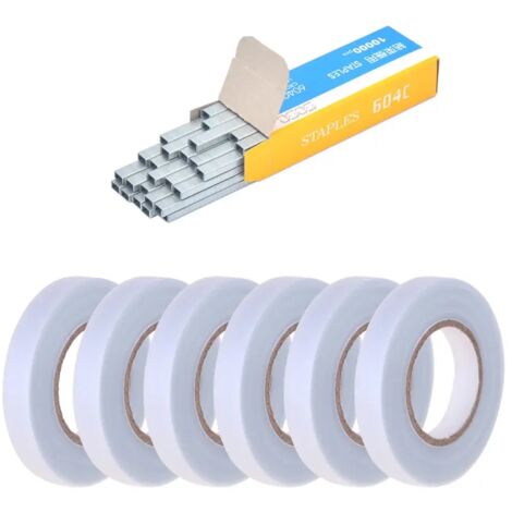 Outil de taille pour plantes (10 rouleaux de ruban + 1 boîte de clous) - Accessoires pour machine à attacher les légumes, la vigne et les tomates - Outil de jardinage  0656