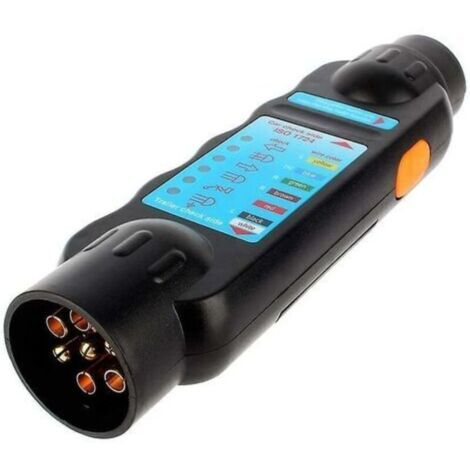 Outil de testeur de remorque à 7 Broches, 7pin 12V Remorquage de la Bande de remorque de la Prise de Courant Testeur de Connexion Testeur de Diagnostic Noir