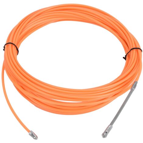 Outil de tirage de câble 20m / 65.6ft orange pour passage mural, tire-fil et fixateur de fils