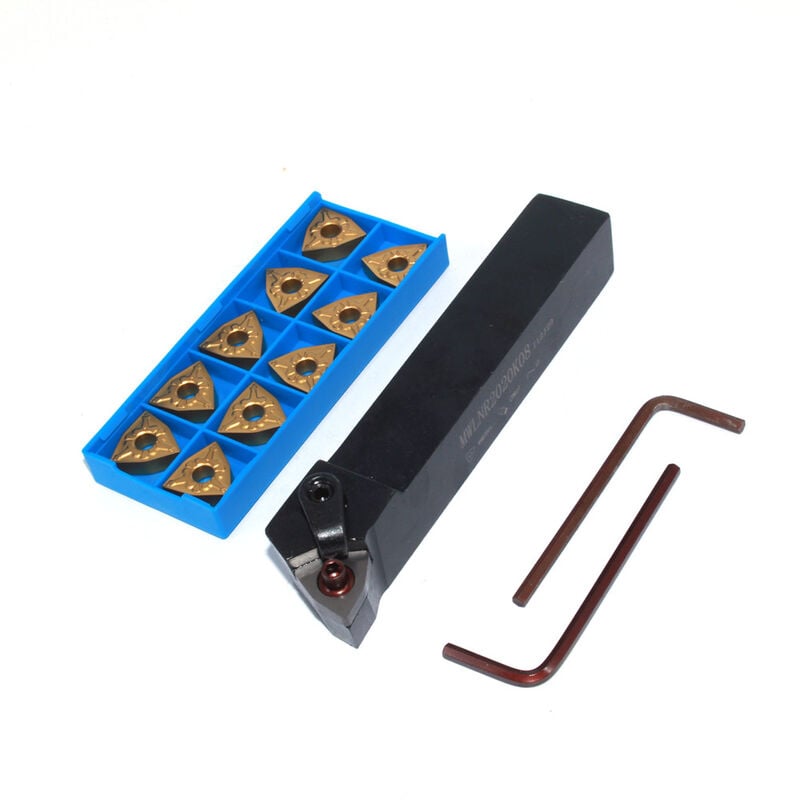 Outil de tournage MWLNR2020K08 tige de forage a pince + WNMG080404,Porte-outil de tournage, insert en alliage