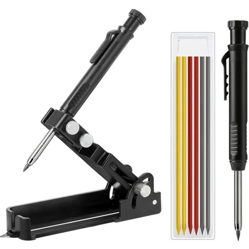 Start - Outil de traçage multifonctionnel Outil de traçage de jauge de traçage de bricolage avec stylo à trou profond Crayon de charpentier