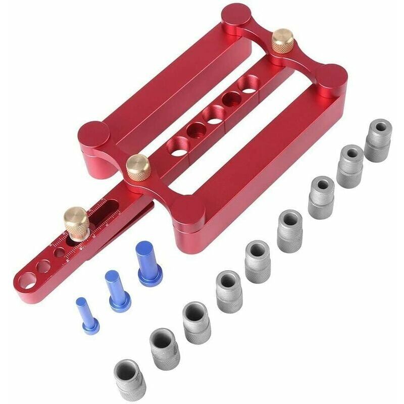 Outil de travail du bois localisateur de poinçon vertical tenon 3 en 1 (bord droit rouge) pour salle d'outils