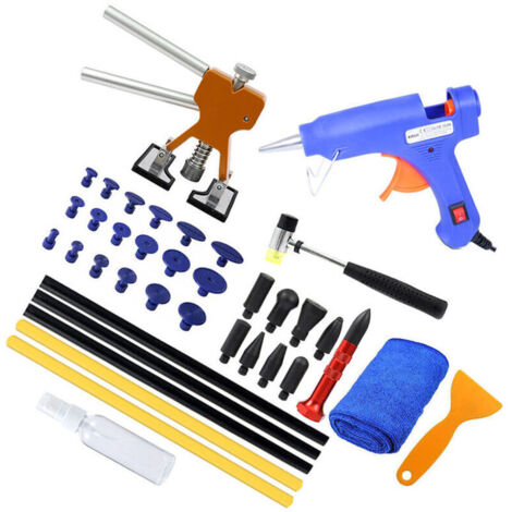 Outil Débosselage sans Peinture Kit Débosselage Carrosserie avec Pistolet à Colle,Doré Dent Extracteur,pour Voiture,Réfrigérateur,Moto Corps,Porte..DEBUNS