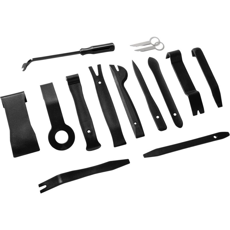 Outil Demontage Garniture Voiture, 14PCS Outils de DéMontage Garnitures Universels pour Enlever Les Panneaux de Porte et Les Panneaux, Noir