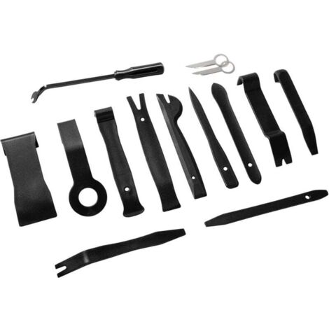Outil Demontage Garniture Voiture, 14PCS Outils de DéMontage Garnitures Universels pour Enlever Les Panneaux de Porte et Les Panneaux, Noir