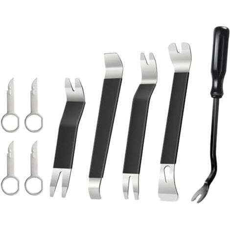 Outil Demontage Garniture Voiture, 5 Pièces Outils de Démontage et 4 Clé Extraction Autoradio, pour L'intérieur, Le Tableau Bord Les Systèmes Audio -