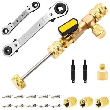 Outil d'extraction d'obus de valve avec double orifice SAE 1/4 et 5/16