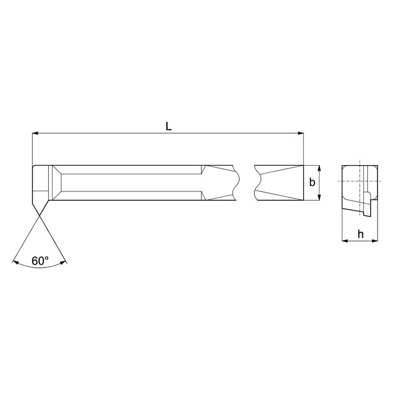 Fervi - Outil din 282 filetage interieur droit 25x25 mm pour tour