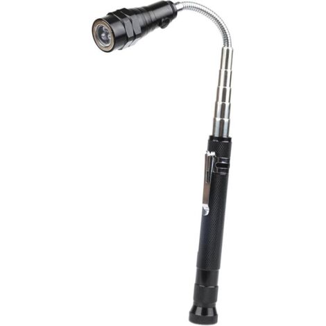 Outil Magnétique Télescopique avec Led, Idee Cadeau Bricoleur Homme Femme, Idee Cadeau Secret Santa Noel, Gadget Insolite Utile Métallique, Col Extensible et Flexible à 360°
