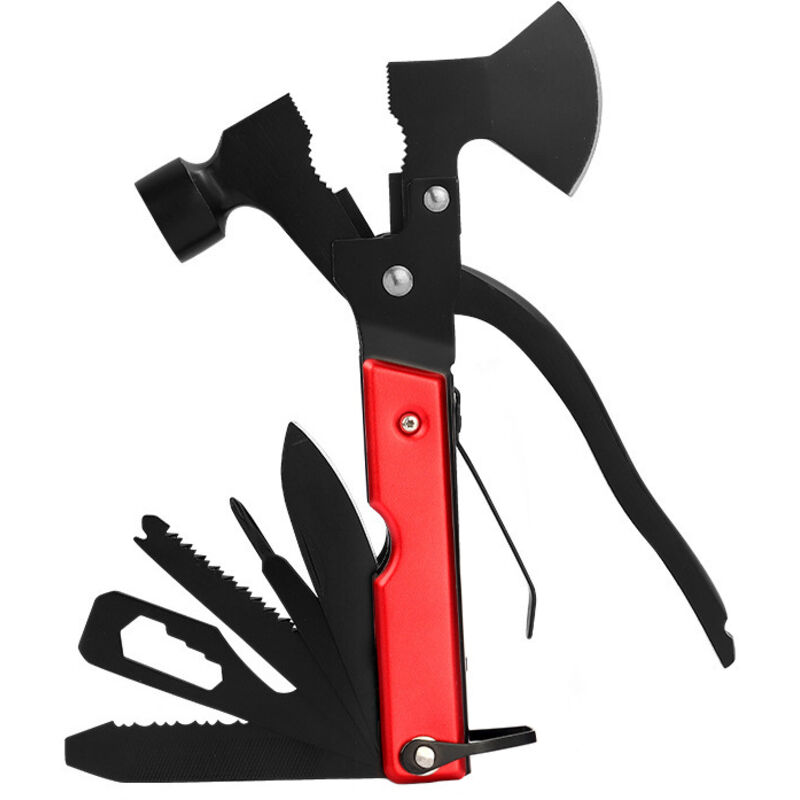 Outil multifonction 18 en 1, en acier inoxydable, avec marteau, pince, tournevis, scie, ouvre-bouteille, outil de poche pour camping, randonnée,