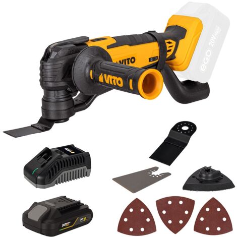 Outil multifonction 20V + Batterie lithium 2Ah Poncer Couper Gratter Scier 11 Accessoires  + Chargeur VITO