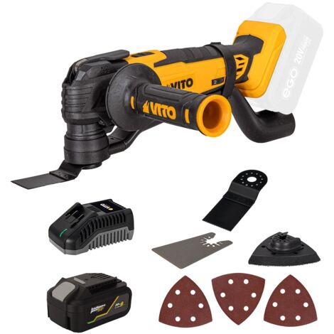 Outil multifonction 20V Batterie lithium 4Ah Poncer Couper Gratter Scier 11 Accessoires  + Chargeur VITO