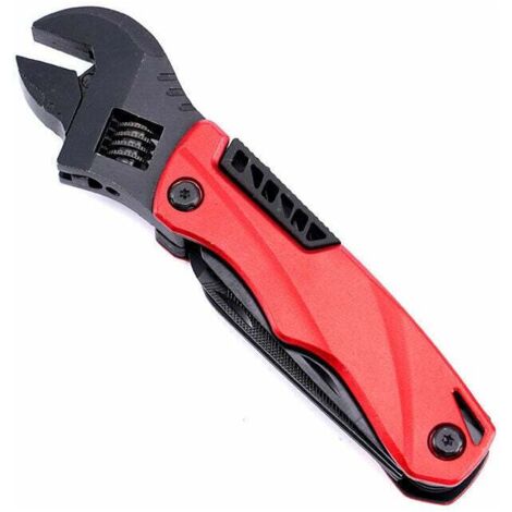 Outil multifonction clé pince couteau pliant clé outil combiné extérieur (rouge)