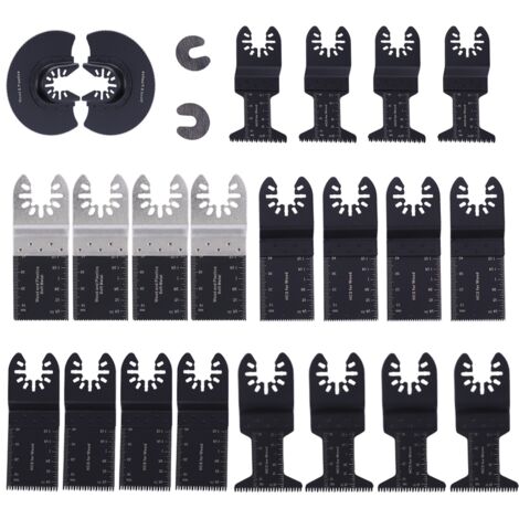 Outil Multifonction Lame 22 Pièces Lames de Scie Oscillantes Kit D'accessoires Oscillants Compatible avec Bosch, Worx, Dewalt, Dremel, Makita, Fein Multimaster, etc.