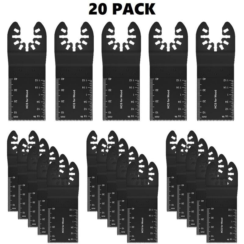 Outil Multifonction Saw Blades Accessoires Kit, 20 Pcs Accessoires d'outils Oscillants Multifonctions Lame