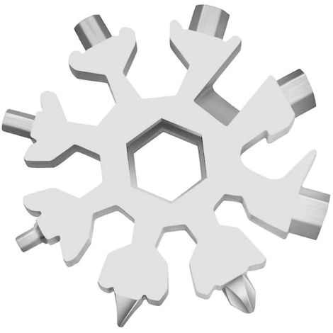 Outil multifonction Snowflake 18 en 1, tournevis Snowflake, outil tout-puissant, porte-bouteille portable en acier inoxydable