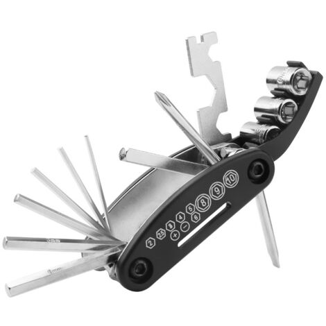 Outil Multifonctionnel Pliant pour Réparation - Kit Combiné Vélo et Voiture, pour Pneus et Petites Réparations, Compact et Complet