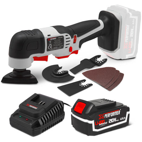 Outil multifonctions sans fil 20V + accessoires - avec batterie 4Ah - X-Performer
