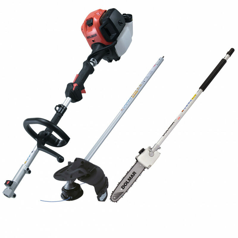 Outil Multifonctions thermique DOLMAR CS246-4C + Taille haies + Elagueuse à perche + Débroussailleuse + Rallonge + sac (taille-haies +