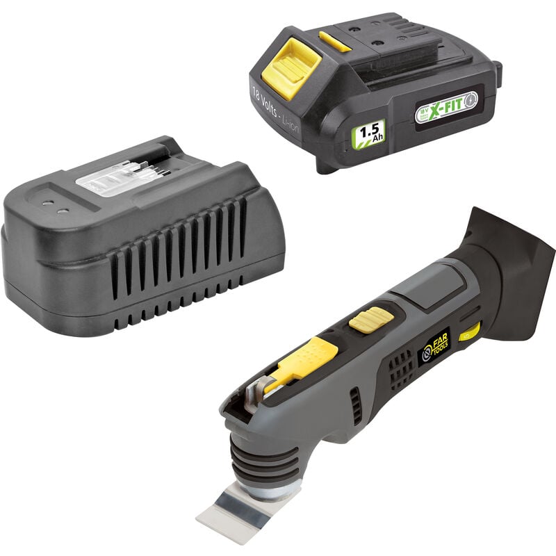 Kit xf-tools Outils oscillant multifonction 18V + batterie 1,5Ah + chargeur rapide