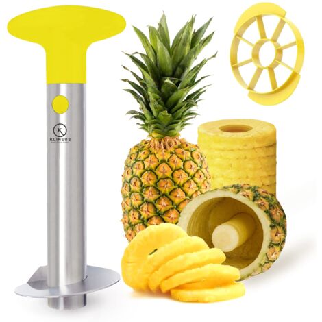 Outil pour éplucher et trancher l'ananas, éplucheur d'ananas en acier inoxydable/éplucheur d'ananas/éplucheur de fruits (jaune)