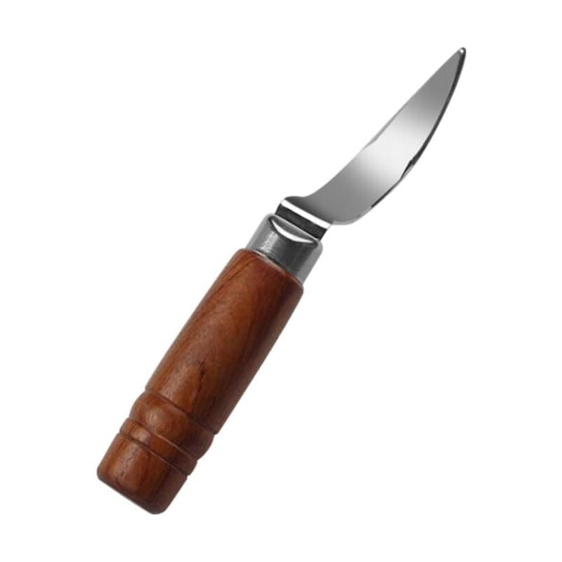 Alovez - outil pour noix de coco, décapant pour noix de coco, durable, en acier inoxydable, avec manche en bois