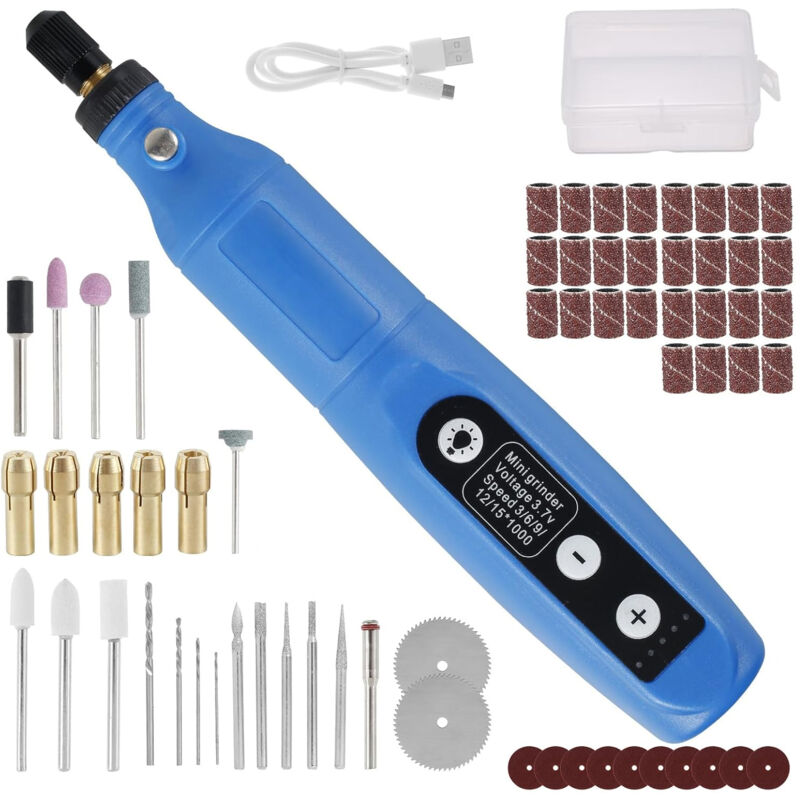 3.7V Cordless Rotary Tool – 63-Piece Set, 5 Speeds for Cutting, Polishing, Engraving, and DIY