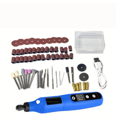 Outil Rotatif Sans Fil 3,7V – Kit 63 Accessoires 5 Vitesses Gravure Polissage DIY