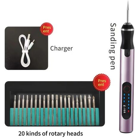 Stylo Graveur Sans Fil Culiau - 30 Bits Inclus - Pour Débutants - Rechargeable USB-C
